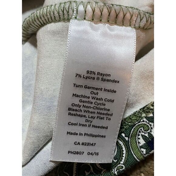 Talbots Womens Size Petite Green Medallion Ruched Side Faux Wrap Sheath Dress - Picture 3 of 8